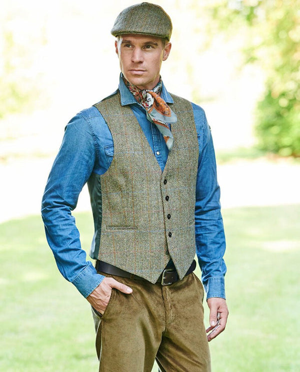 Tailor - Harris Tweed gilet in light green
