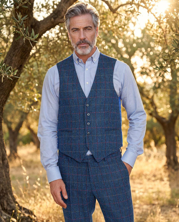 Tailor - Harris Tweed gilet in scottish blue